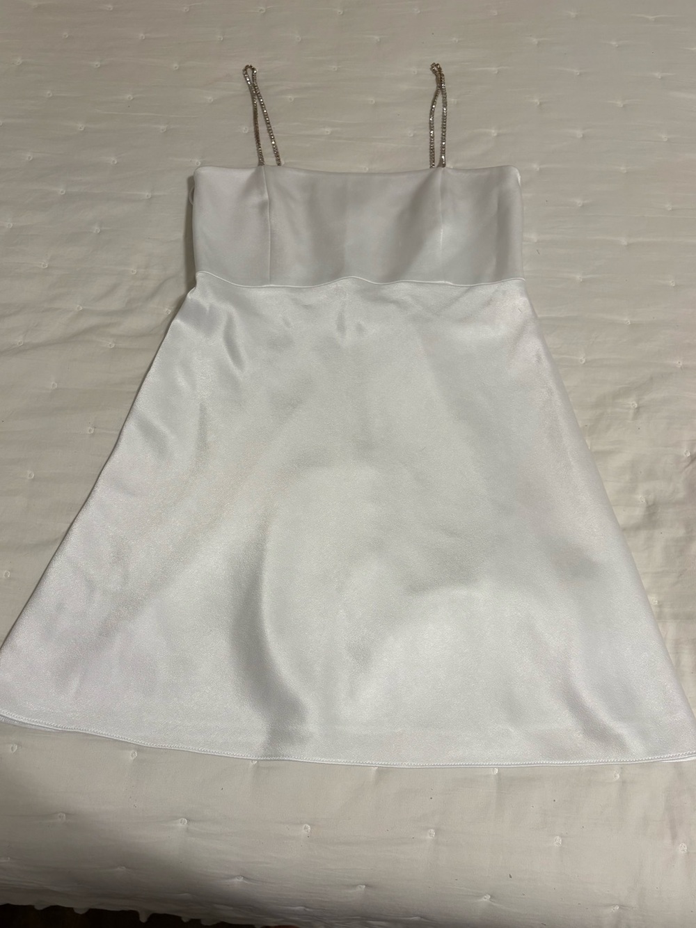 Alice + Olivia White Mini Dress with Chain Straps